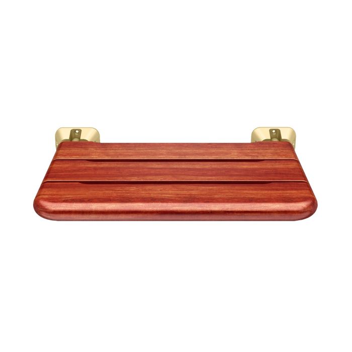 Mr. Steam Wall Mounted Seat in Satin Brass