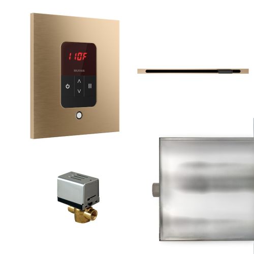 Mr Steam Square Basic Butler Package with Linear SteamHead in Brushed Bronze