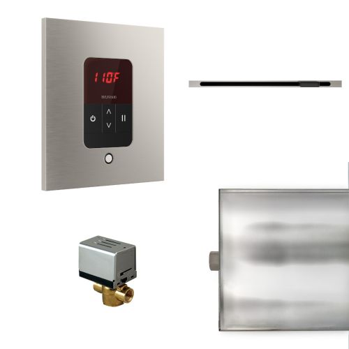 Mr Steam Square Basic Butler Package with Linear SteamHead in Brushed Nickel