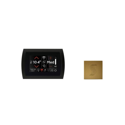 ThermaSol SignaTouch Control and Steam Head Kit Square in Antique Brass