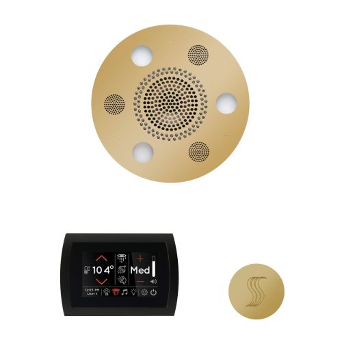ThermaSol Wellness Steam Package with SignaTouch Round in Polished Brass